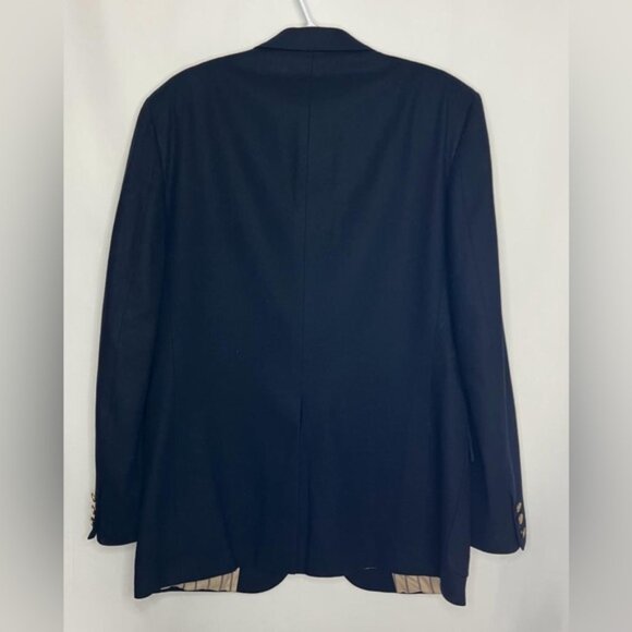 Kingsridge 100% PURE WOOL USA🇺🇸TAILORED 2 Button Blazer Shoulder Pads LARGE - Picture 4 of 13